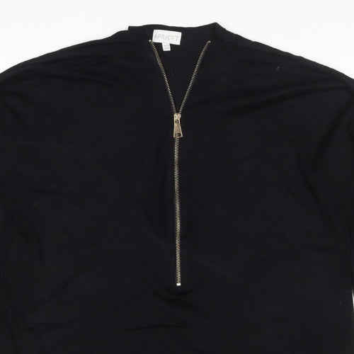 Apricot Women's Black Size 10 Long Sleeve Half Zip Tunic Top