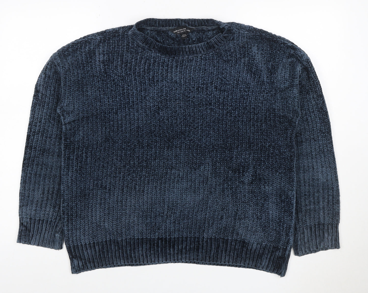 Dorothy Perkins Women Blue UK 10 Chunky Knit Crew Neck Jumper