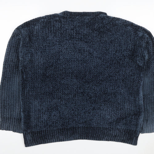 Dorothy Perkins Women Blue UK 10 Chunky Knit Crew Neck Jumper