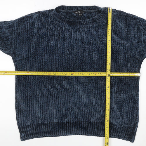 Dorothy Perkins Women Blue UK 10 Chunky Knit Crew Neck Jumper
