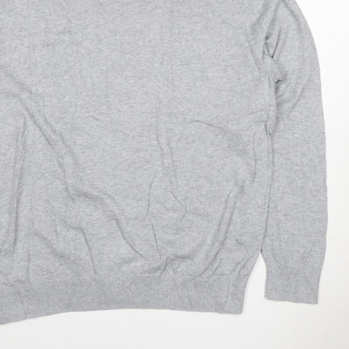 Uniqlo Men Grey L Crew Neck Tight-Knit Pullover Jumper