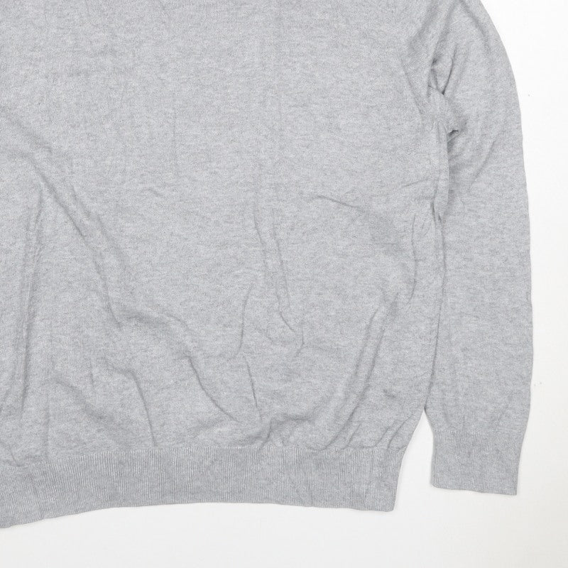 Uniqlo Men Grey L Crew Neck Tight-Knit Pullover Jumper
