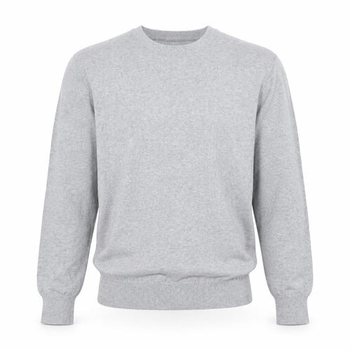 Uniqlo Men Grey L Crew Neck Tight-Knit Pullover Jumper