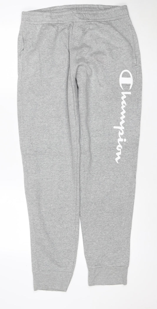 Champion Men’s Grey Medium Jogger Sweatpants Cotton Blend Logo