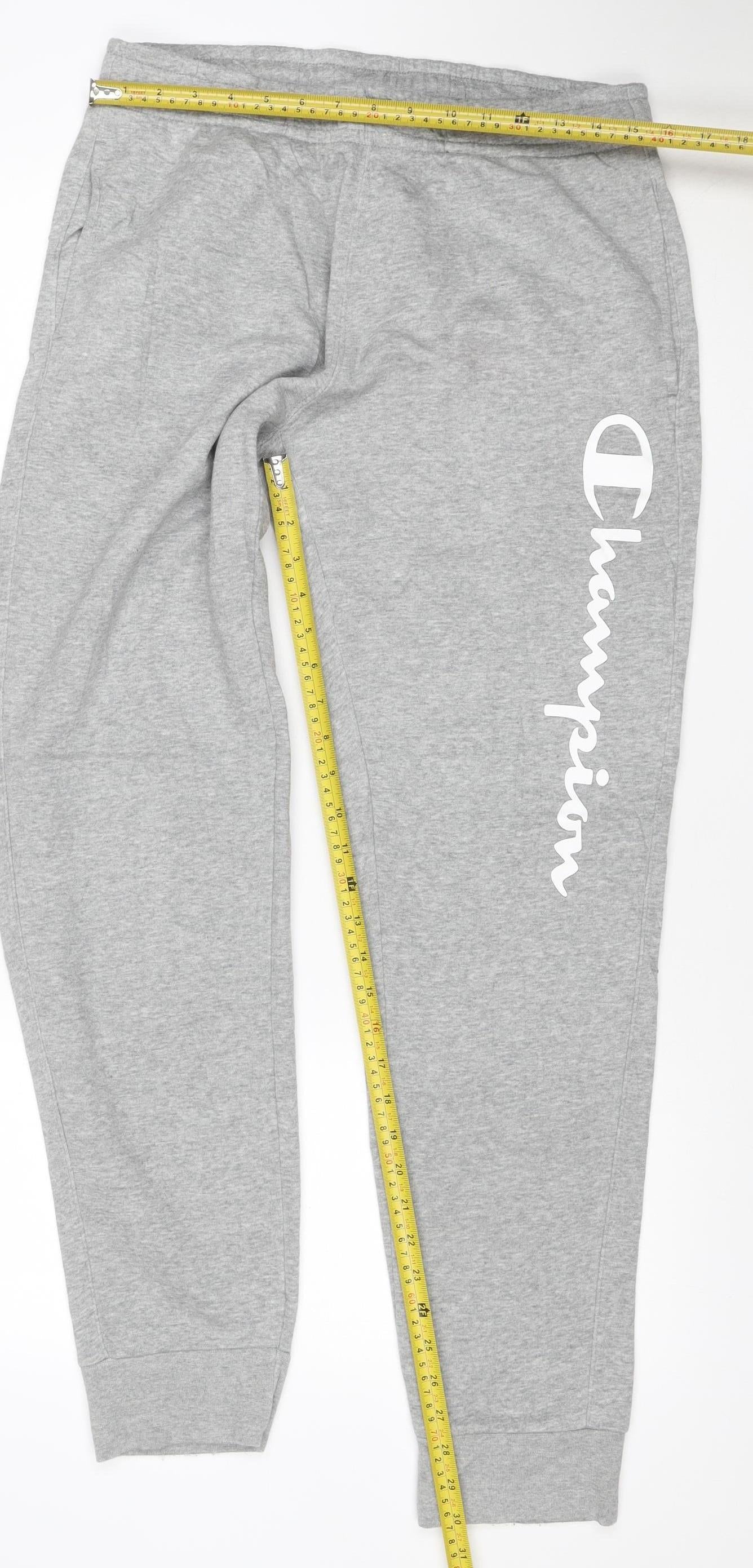 Champion Men’s Grey Medium Jogger Sweatpants Cotton Blend Logo