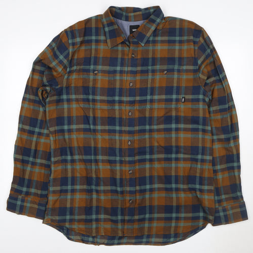 Vans Men’s XL Tailored Fit Multicolour Plaid Cotton Button-Up Shirt