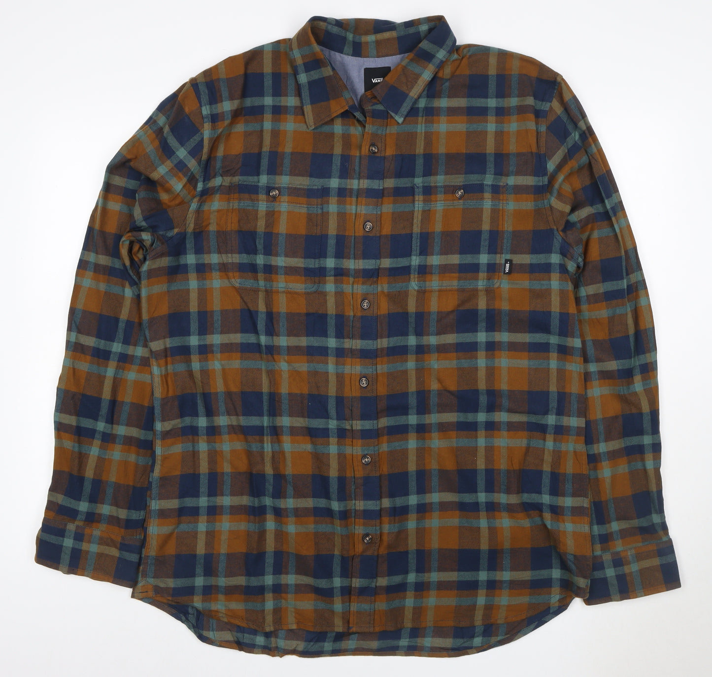 Vans Men’s XL Tailored Fit Multicolour Plaid Cotton Button-Up Shirt