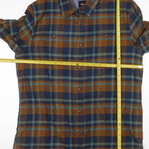 Vans Men’s XL Tailored Fit Multicolour Plaid Cotton Button-Up Shirt