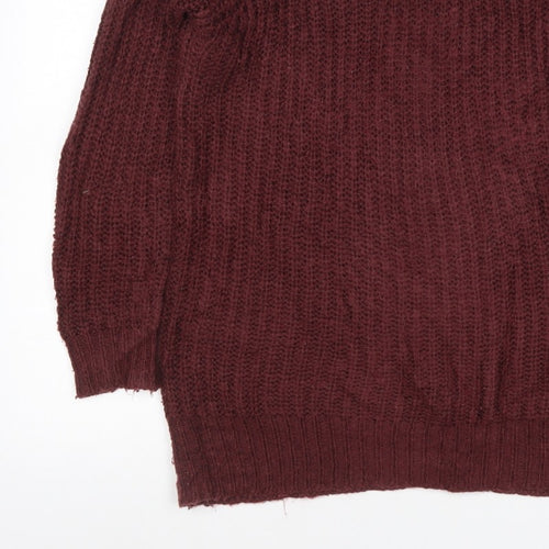 Vila Women Brown Size S Cable-Knit Raglan Crew Neck Pullover Jumper