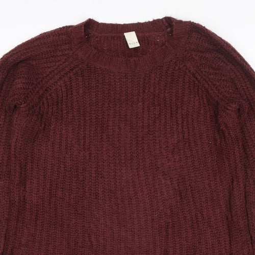 Vila Women Brown Size S Cable-Knit Raglan Crew Neck Pullover Jumper