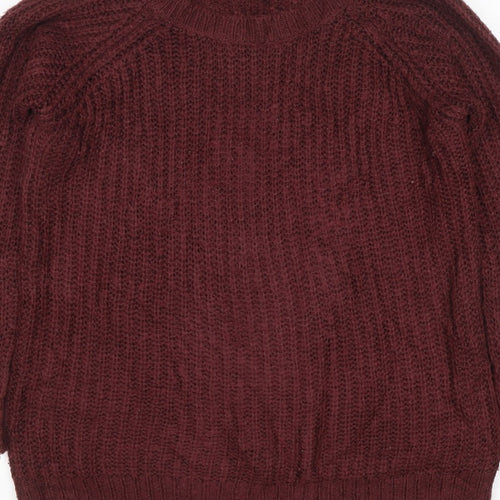 Vila Women Brown Size S Cable-Knit Raglan Crew Neck Pullover Jumper