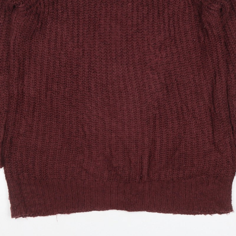 Vila Women Brown Size S Cable-Knit Raglan Crew Neck Pullover Jumper