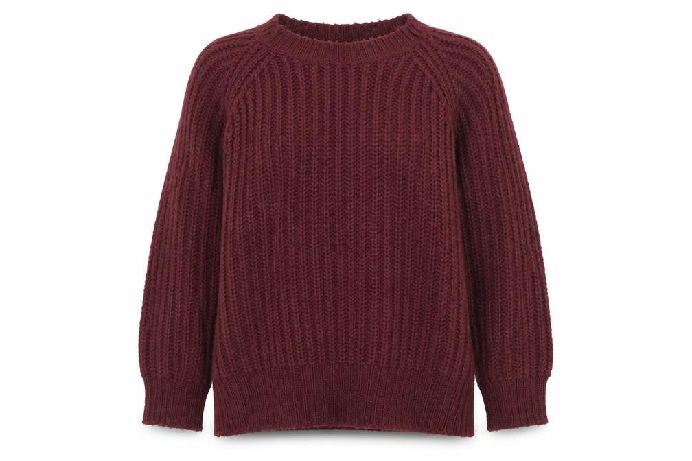 Vila Women Brown Size S Cable-Knit Raglan Crew Neck Pullover Jumper