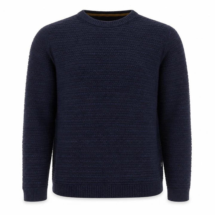FatFace Men’s Blue Size S Textured Cotton Blend Crew Neck Jumper