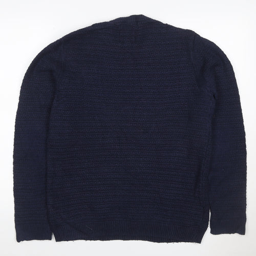 Fat Face Men’s Blue Size S Textured Cotton Blend Crew Neck Jumper