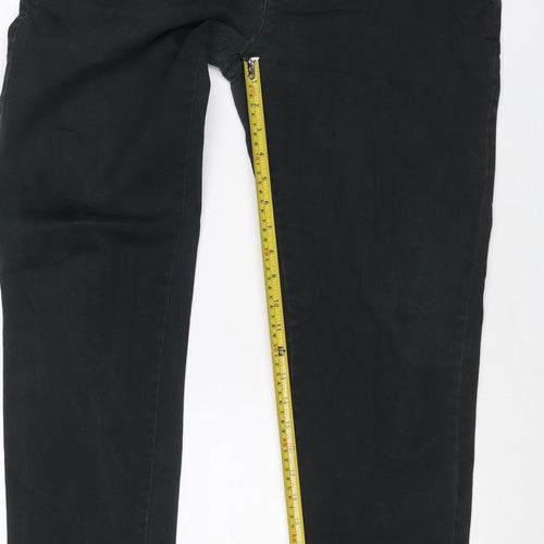 Denim Co Men's Black W34 L32 Stretch Slim Chino Trousers Cotton