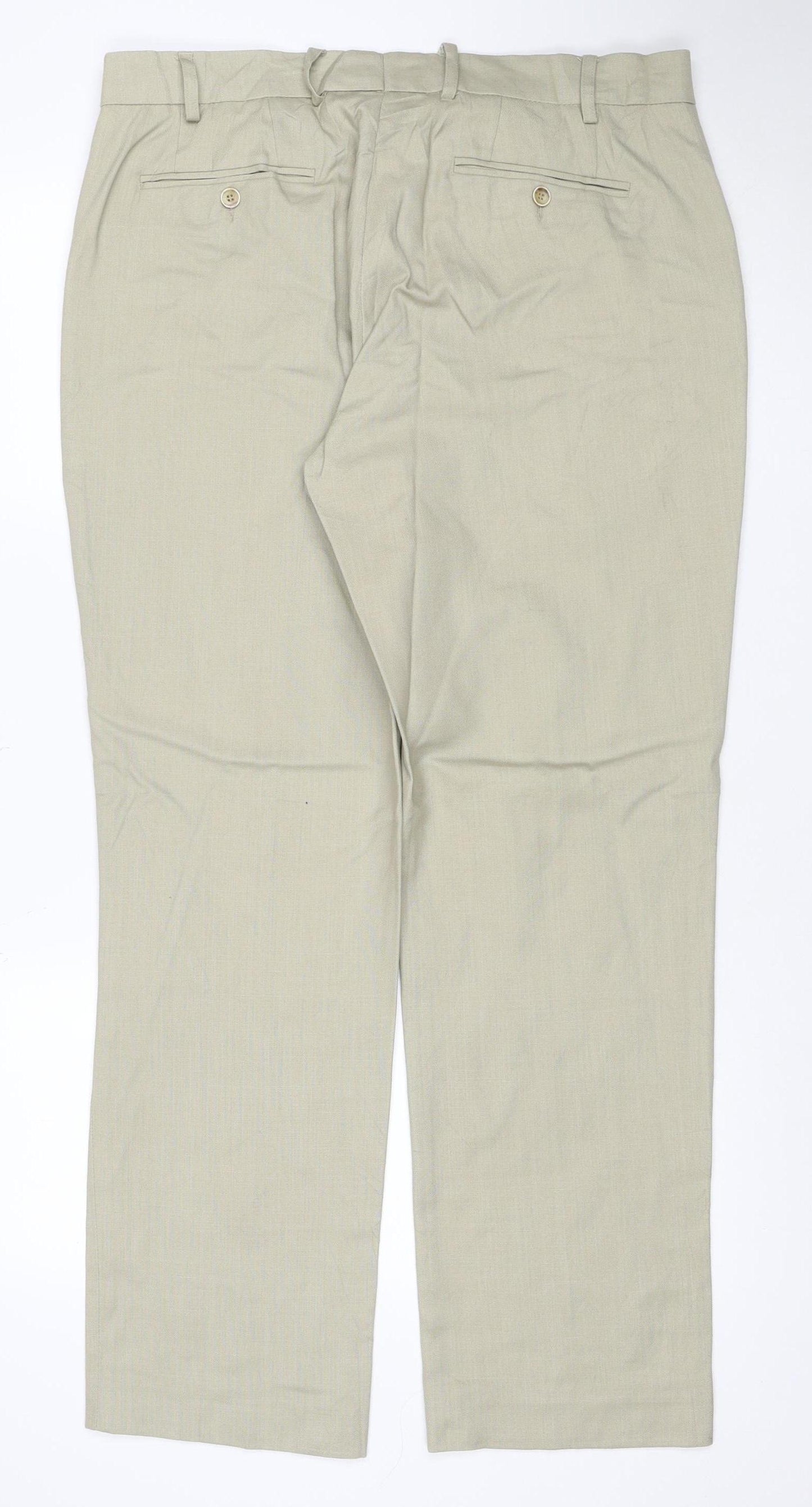 Cruise Men’s Beige 36R Straight Leg Formal Dress Trousers