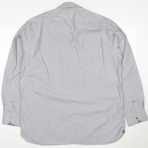 Marks and Spencer Autograph Men Grey 17in Pure Cotton Button-Up Shirt