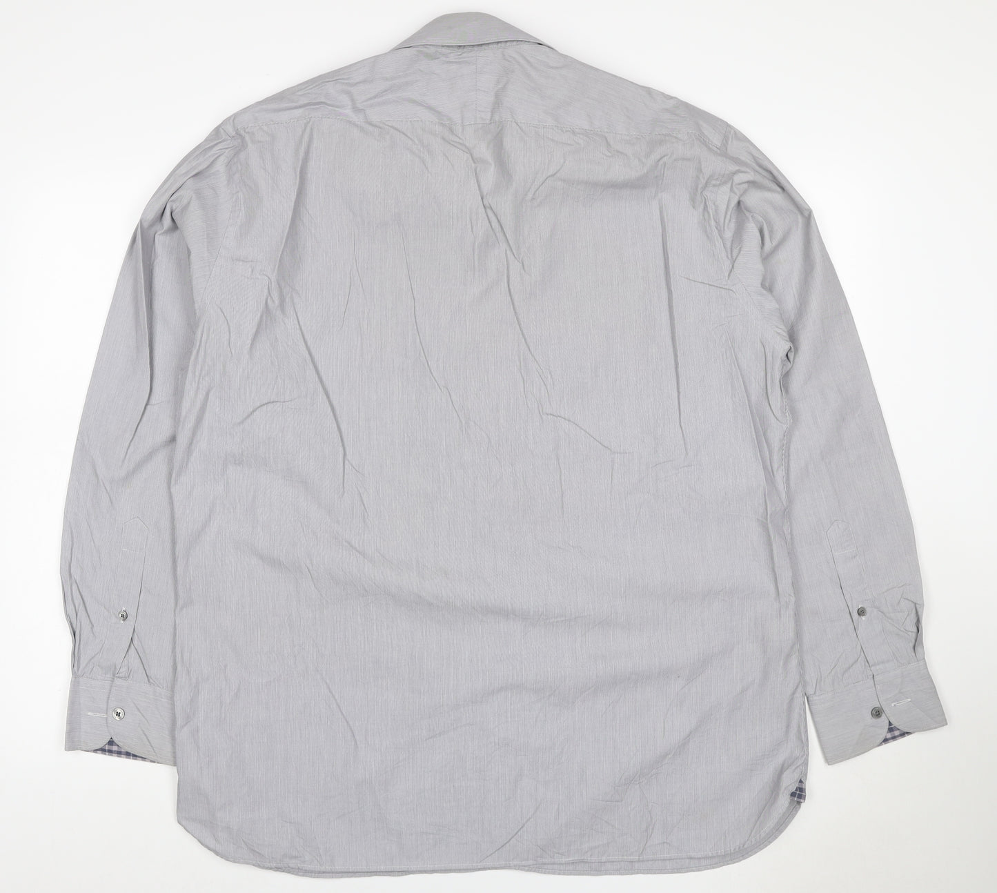 Marks and Spencer Autograph Men Grey 17in Pure Cotton Button-Up Shirt