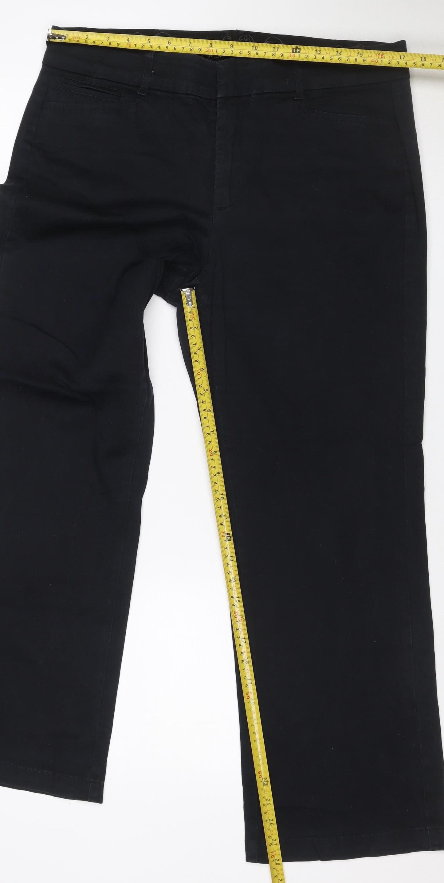 JM Collection Women’s Black Size 12 Straight Stretch Cotton Jeans