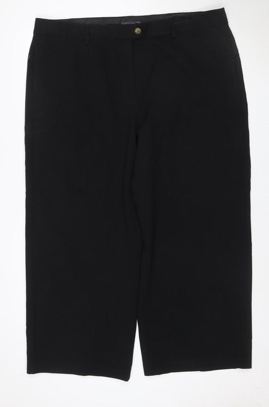 Marks and Spencer Women Black Size 24 Short Straight Dress Trousers