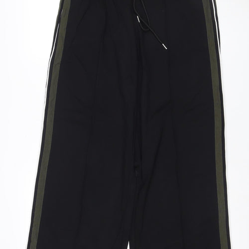 Marks & Spencer Women Black UK 14 Wide-Leg Drawstring Joggers