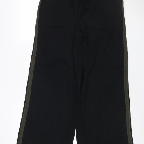 Marks & Spencer Women Black UK 14 Wide-Leg Drawstring Joggers