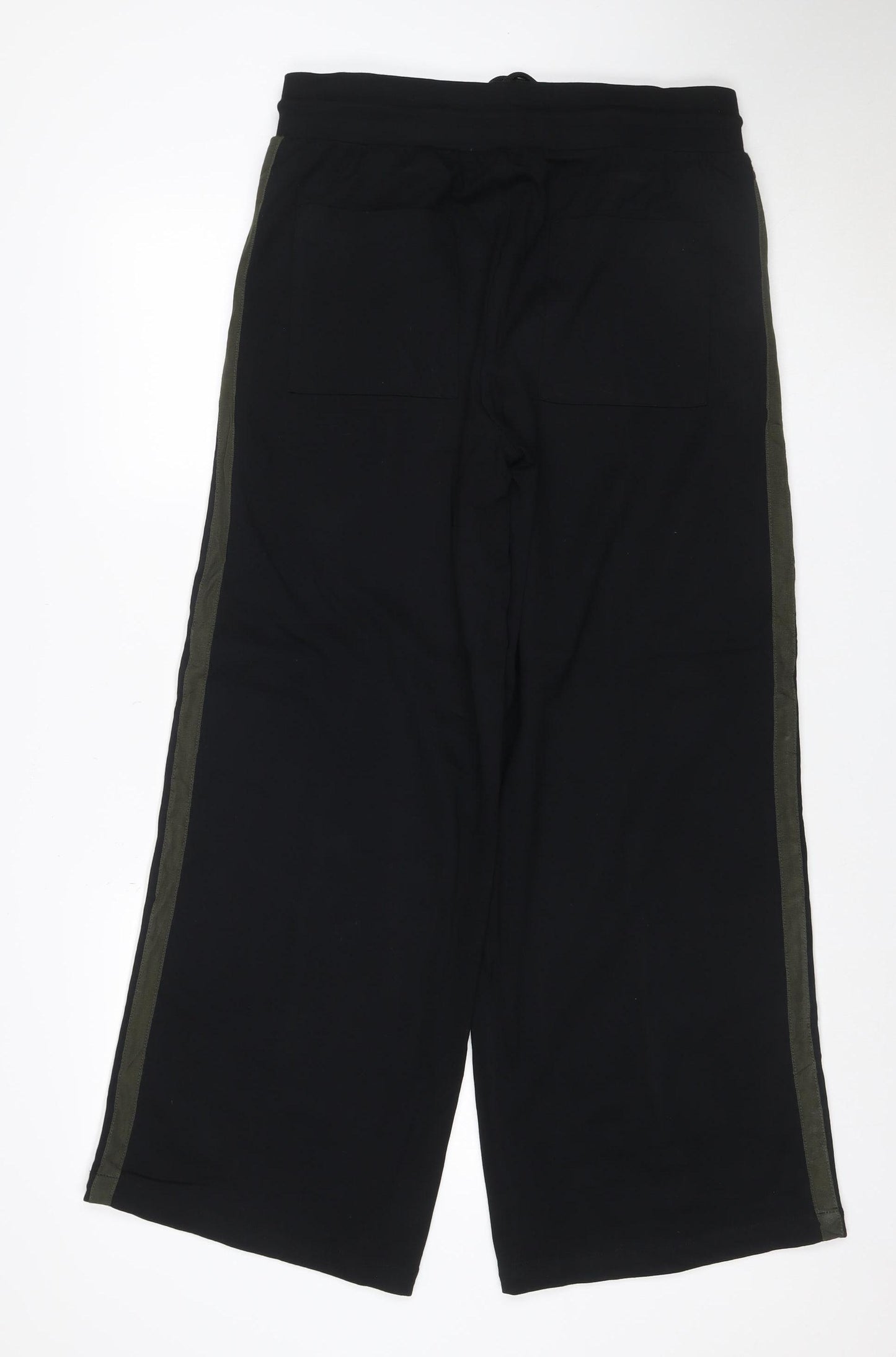 Marks & Spencer Women Black UK 14 Wide-Leg Drawstring Joggers