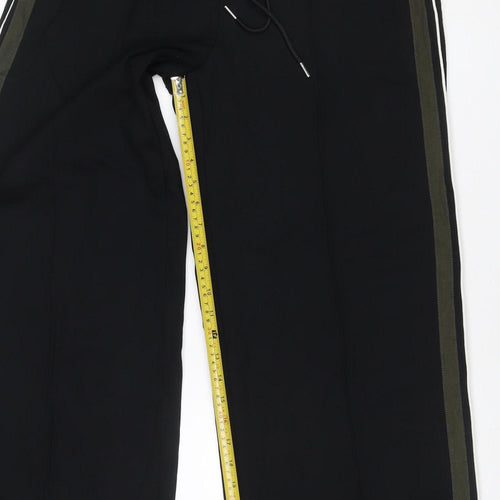 Marks & Spencer Women Black UK 14 Wide-Leg Drawstring Joggers