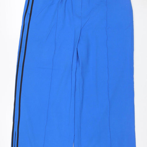 M&S Women’s Blue UK 20 Short Wide Leg Elastic Waist Trousers