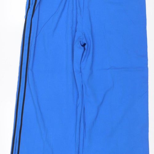 M&S Women’s Blue UK 20 Short Wide Leg Elastic Waist Trousers