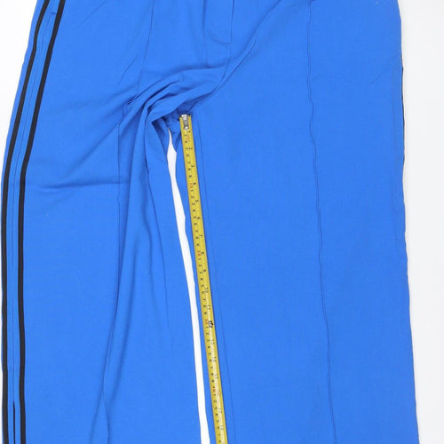M&S Women’s Blue UK 20 Short Wide Leg Elastic Waist Trousers