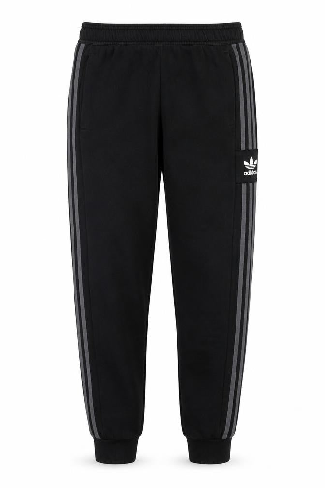 Adidas Teens Black L Jogger Track Pants 3 Stripe Cotton Blend