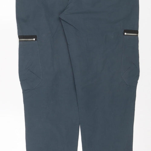 River Island Men’s Blue 30R Cargo Jogger Trousers Zip Pockets