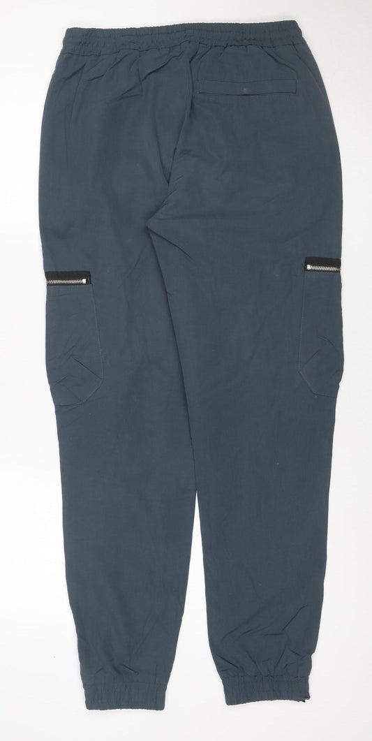 River Island Men’s Blue 30R Cargo Jogger Trousers Zip Pockets