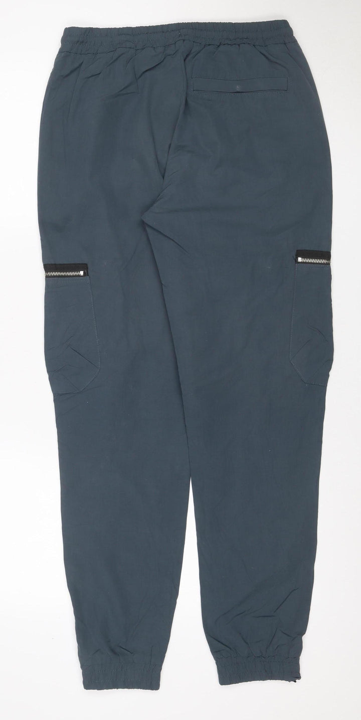 River Island Men’s Blue 30R Cargo Jogger Trousers Zip Pockets