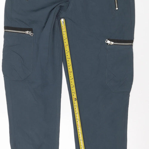 River Island Men’s Blue 30R Cargo Jogger Trousers Zip Pockets