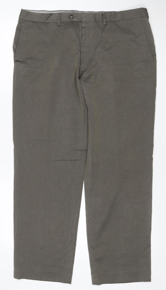 Marks & Spencer Men's Grey 38in 31in Straight Dress Trousers