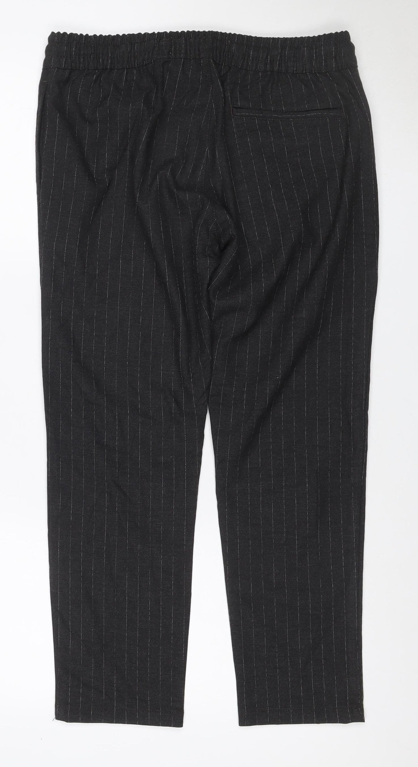 Topman Unisex Black Pinstripe Stretch Skinny Trousers W34 L30