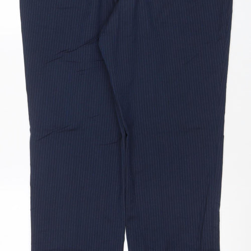 Marks and Spencer Men Blue Pinstripe Wool Dress Trousers 36in 31in