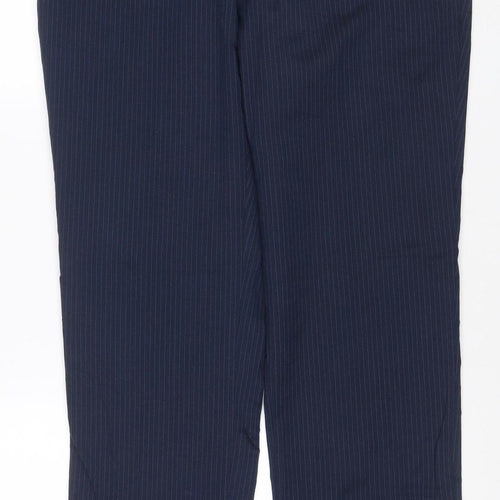 Marks and Spencer Men Blue Pinstripe Wool Dress Trousers 36in 31in