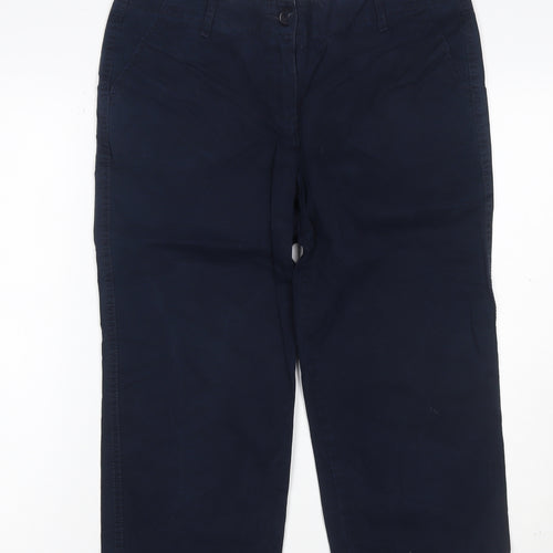 Marks and Spencer Women Navy UK 12 Cotton Stretch Cargo Trousers