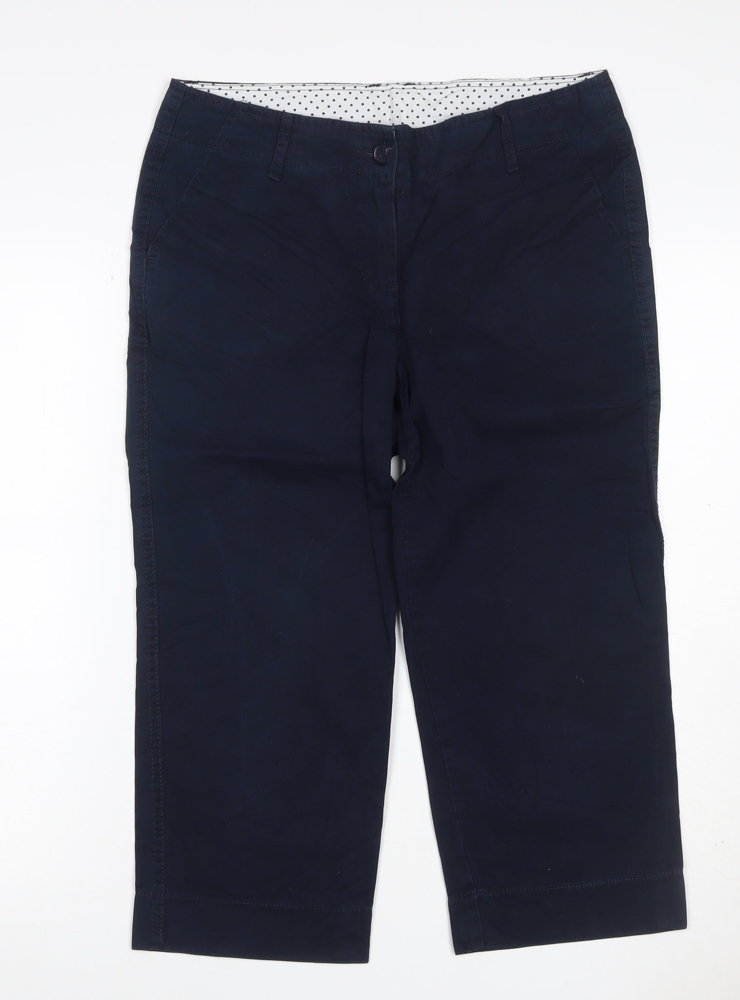 Marks and Spencer Women Navy UK 12 Cotton Stretch Cargo Trousers