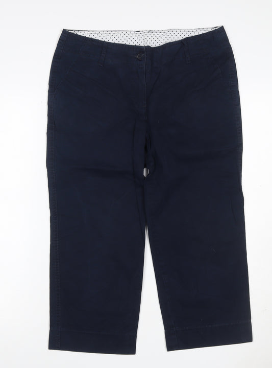 Marks and Spencer Women Navy UK 12 Cotton Stretch Cargo Trousers