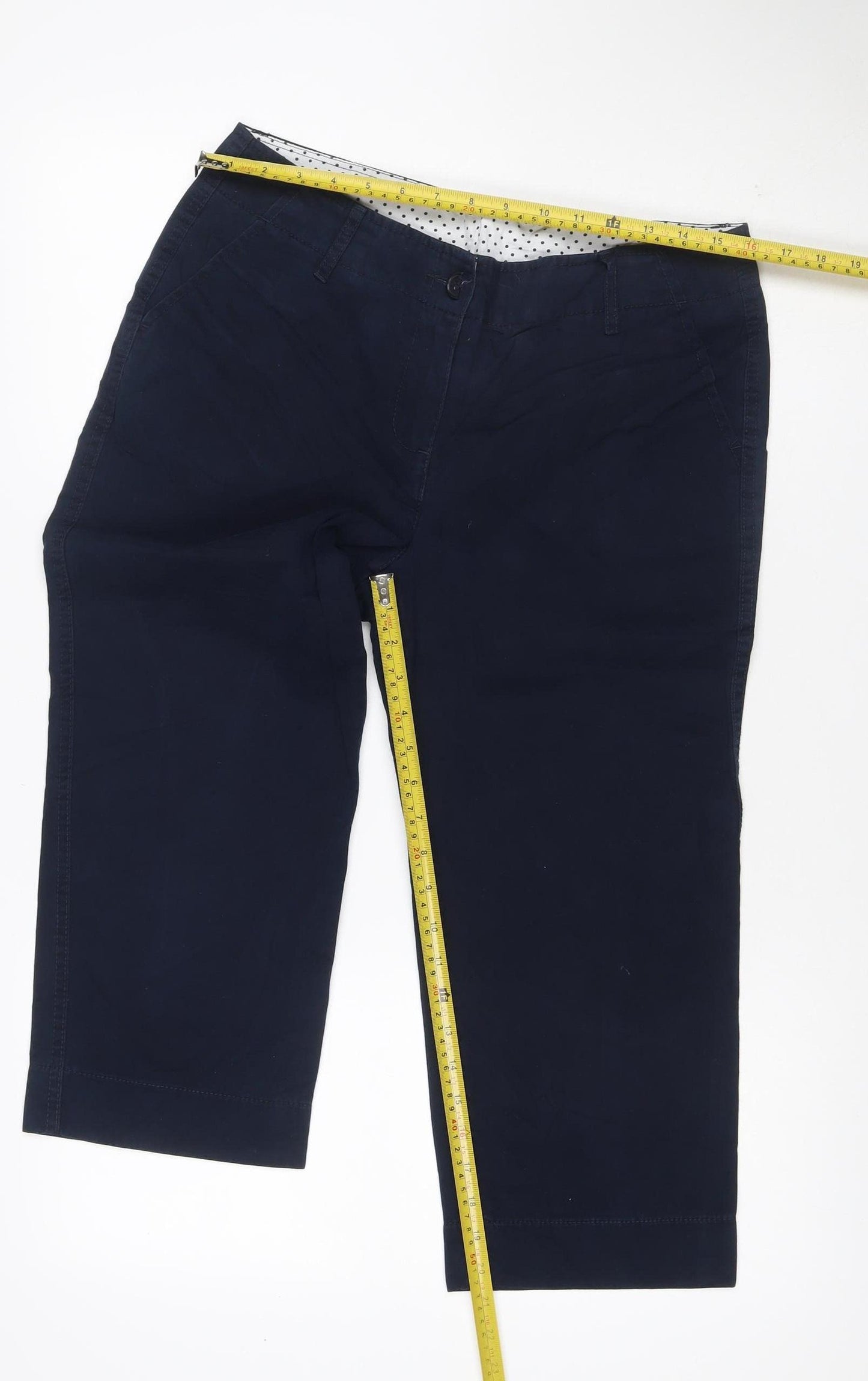 Marks and Spencer Women Navy UK 12 Cotton Stretch Cargo Trousers