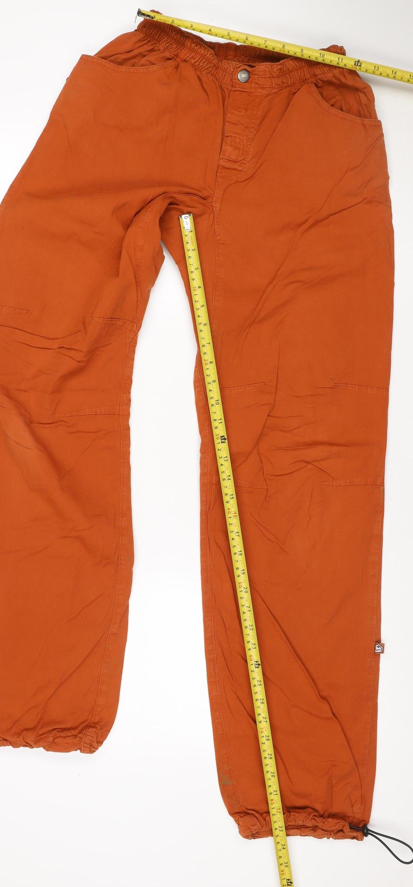 E9 Montone Men's Orange M Cotton Stretch Climbing Jogger Trousers