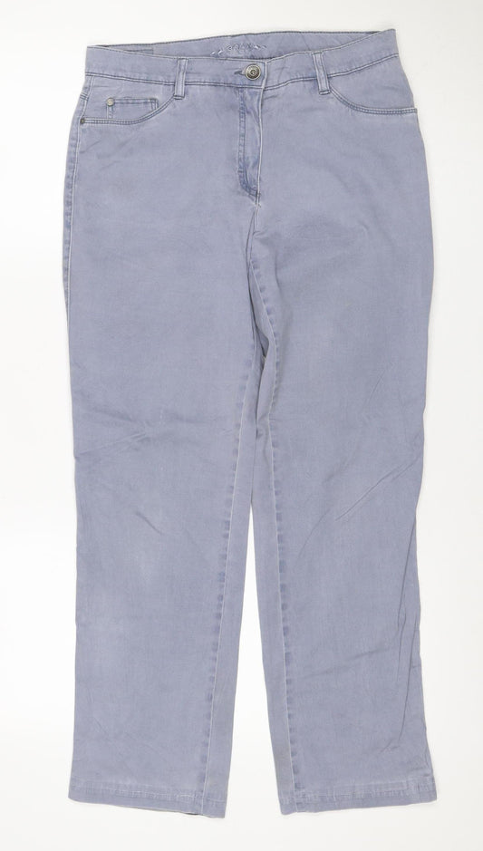 Brax Women’s Grey Size 12 Carola Glam Straight Stretch Trousers 29/30