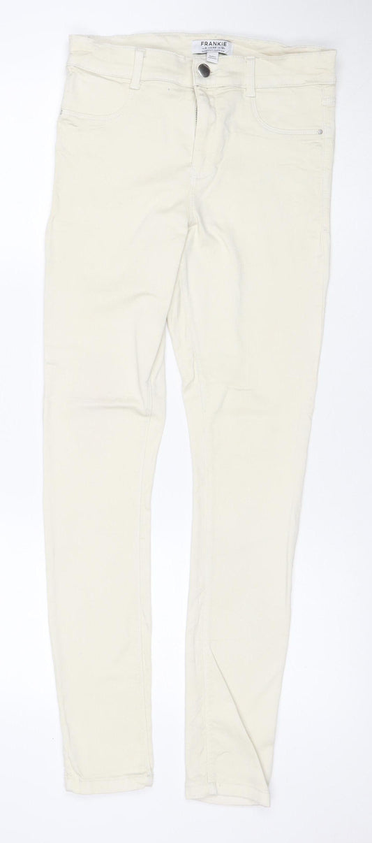 Dorothy Perkins Women Ivory UK 12R Frankie Skinny Stretch Jeans