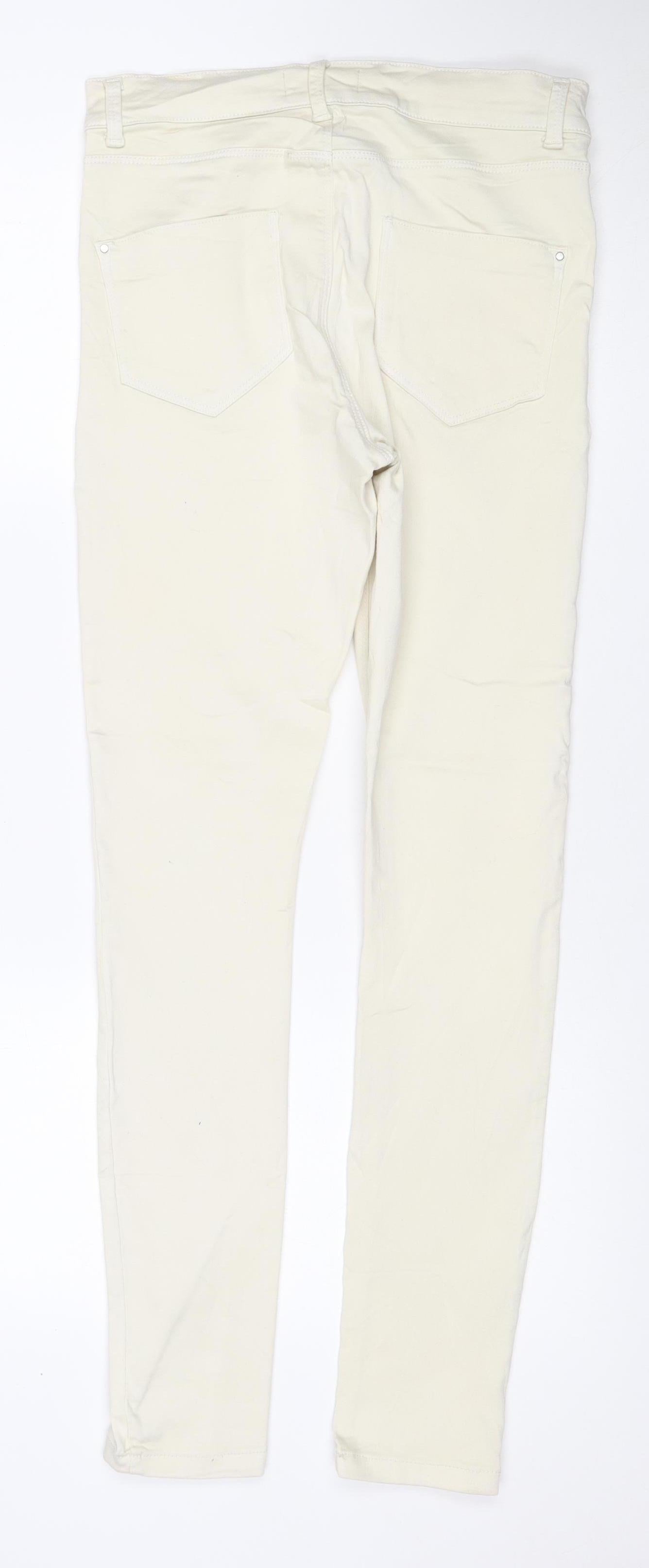 Dorothy Perkins Women Ivory UK 12R Frankie Skinny Stretch Jeans
