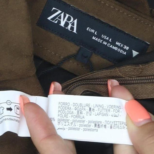 Zara Women Brown L Short Lined Zip Skort